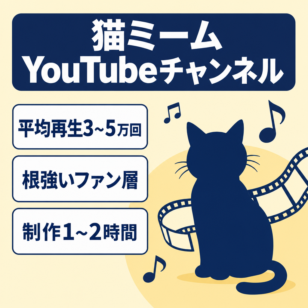 【猫ミーム】YouTubeチャンネル 週2投稿で平均収益8万円