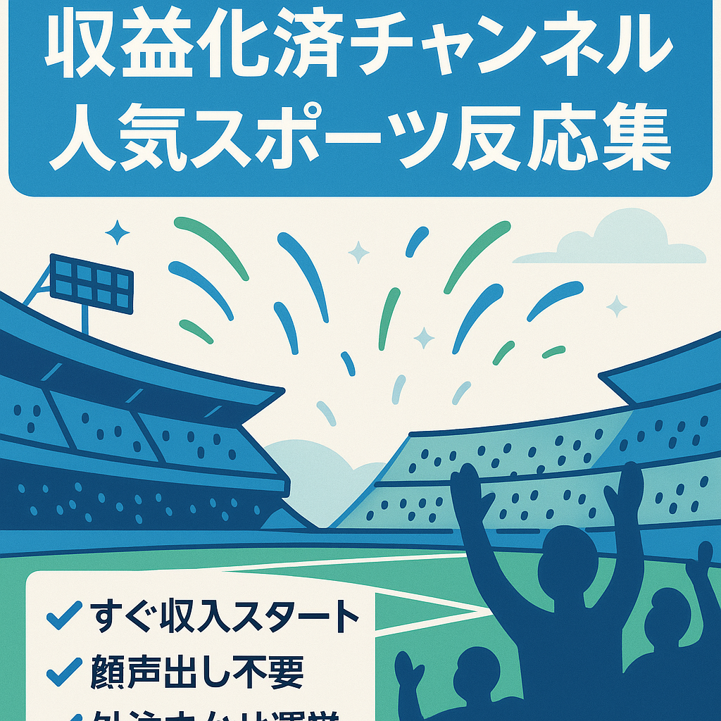 【収益化済み&属人性なし】人気スポーツの反応集※今月中に購入なら値下げ交渉可【顔出し不要】