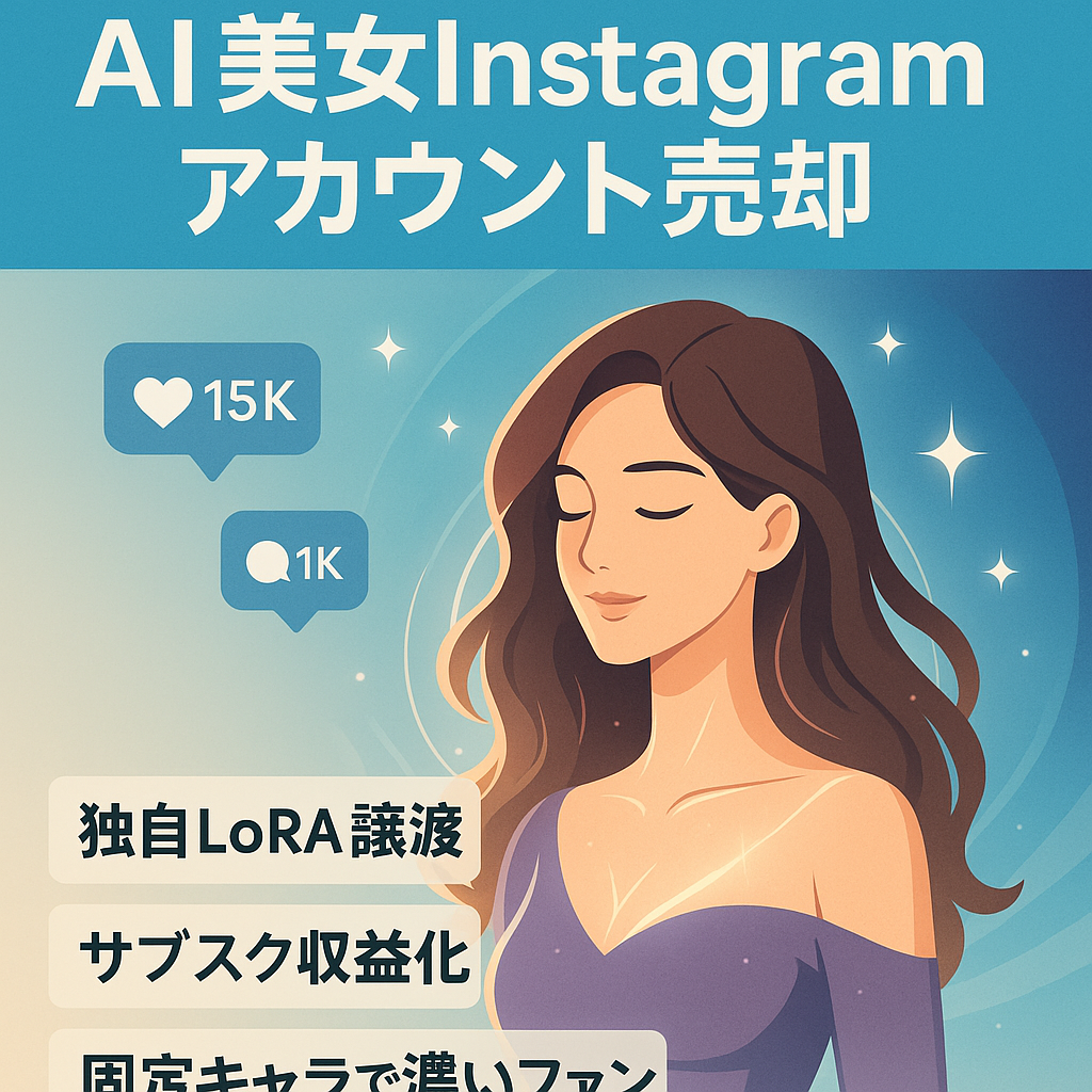 【AI美女インスタフォロワー8000人超え】固定キャラ、生成ノウハウ、LoRAプレゼント（顔固定）、誰でも運用可能