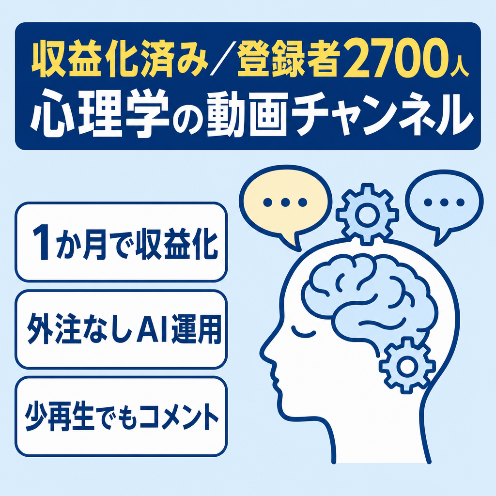 【収益化済み・登録者2700人以上】一カ月で収益化！心理学チャンネル