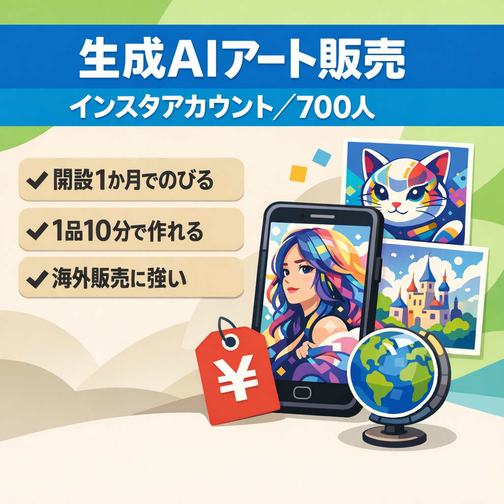 【無在庫販売】AIアート Instagramアカウント フォロワー700