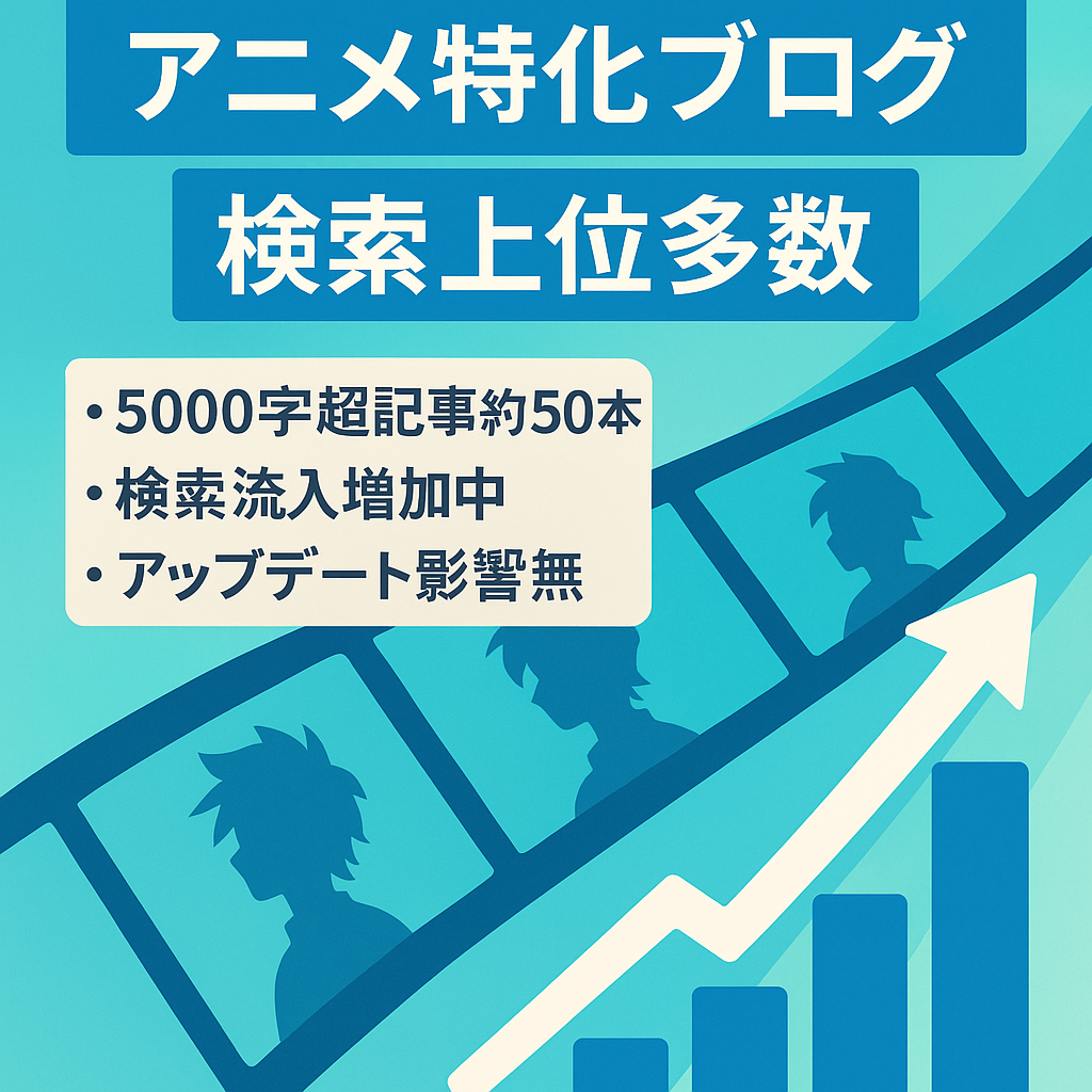アニメ特化型のブログあるアニメで上位表示が取れています。