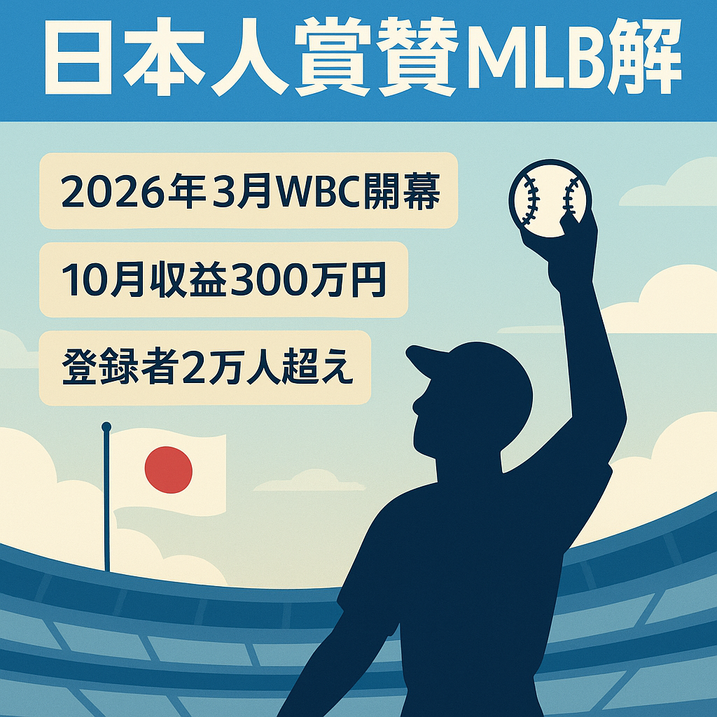 【2026年3月WBC開幕/10月収益300万円/登録者2万人超え】日本人選手賞賛&MLB解説系チャンネル