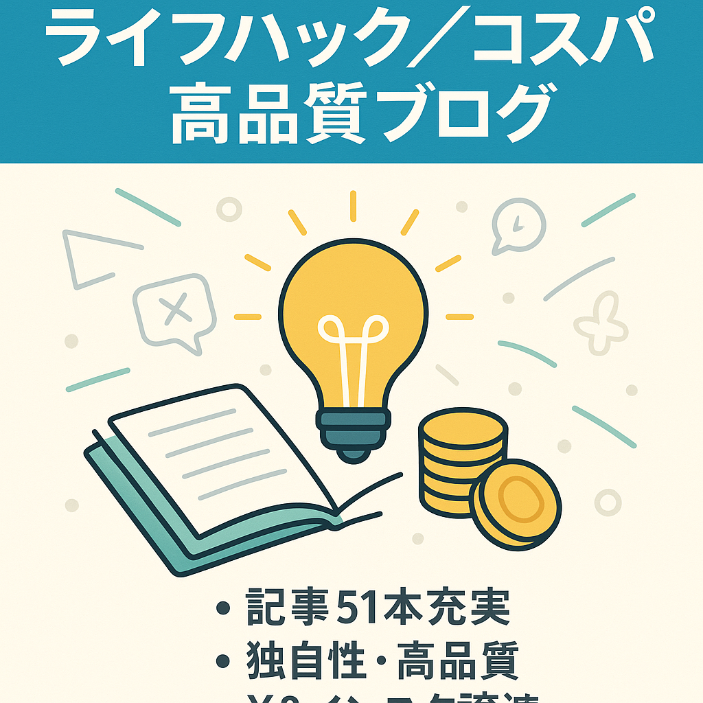 ライフハック・コスパがテーマのハイクオリティ・オリジナリティの高いブログ