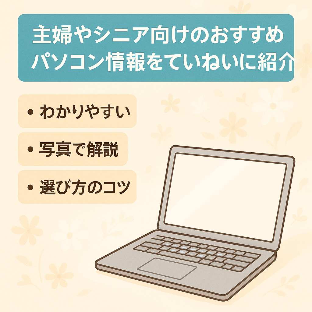 主婦やシニア向けのおすすめパソコン情報をていねいに紹介