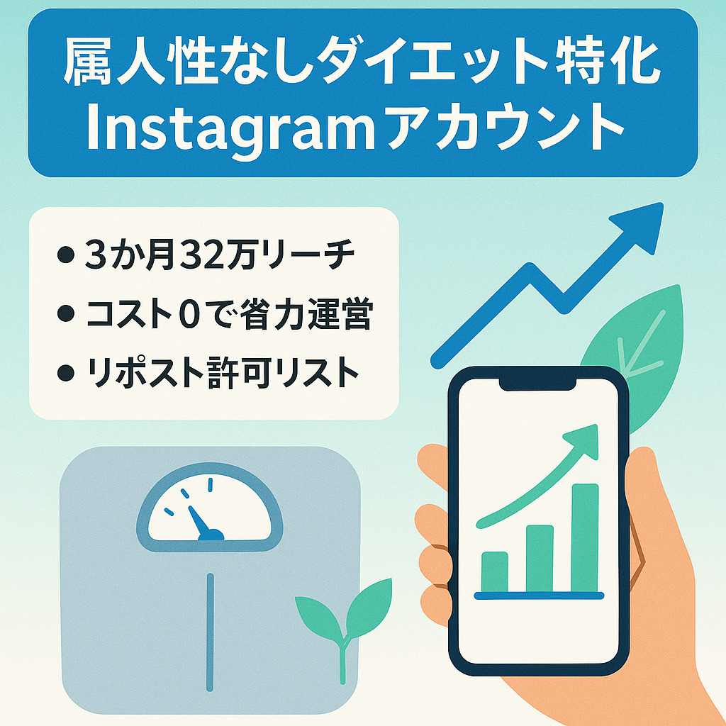 【インプレッション82万/リーチ数32万】属人性なしのダイエット特化のInstagramアカウント