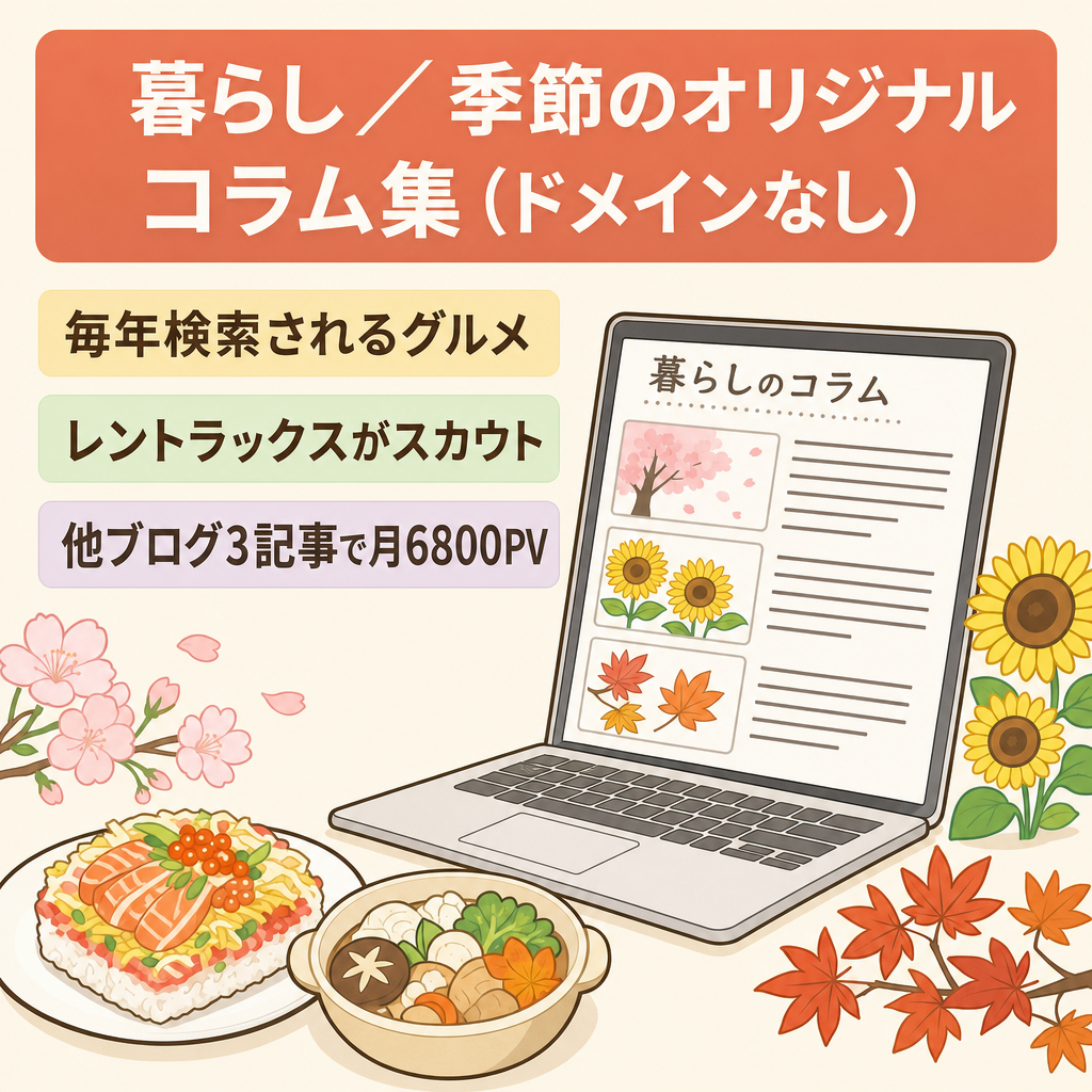【エビデンス画像追加】レントラックススカウト&他ブログで週約3000pv記事（2025.1月最終週から2月第1週）！暮らし・季節のオリジナルコラム集【ドメインなし】