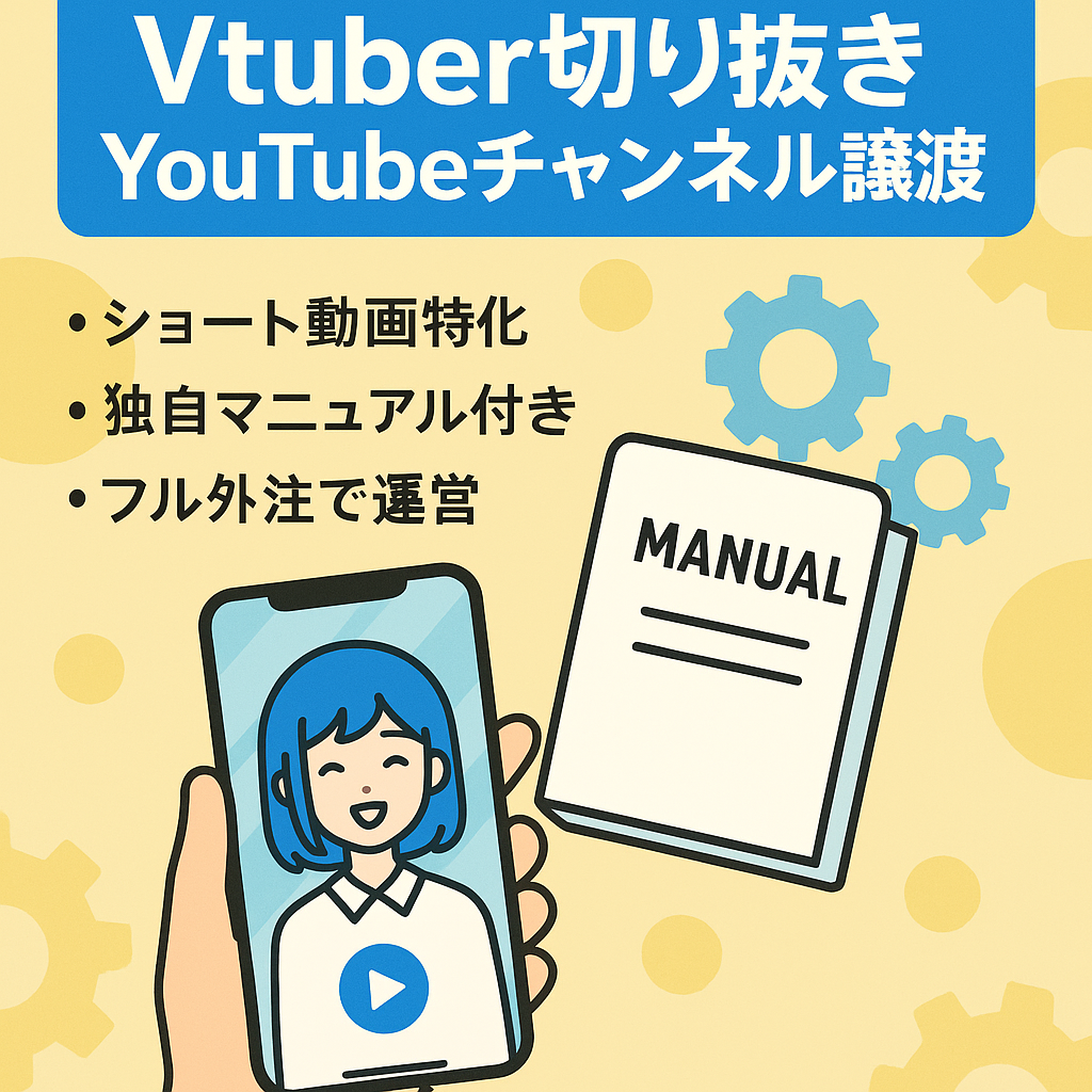 【完全外注可】大手Vtuberの切り抜きYouTubeチャンネルの譲渡【ショート動画メイン】