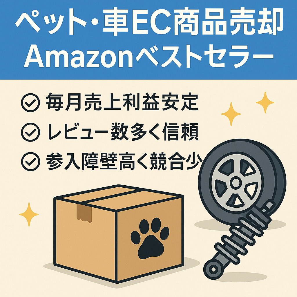 EC事業：ペット・車ジャンルで収益を確保しているEC商品（Amazonベストセラー獲得）
