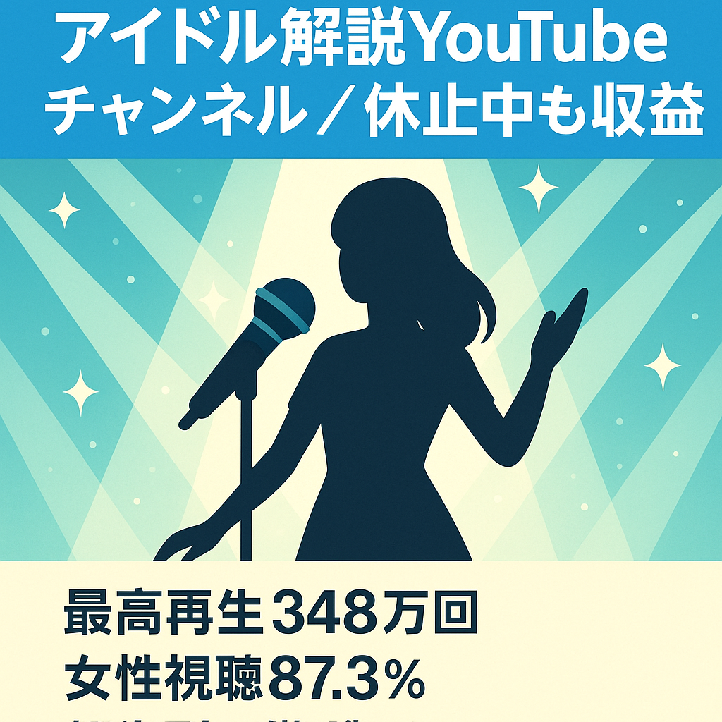 【9ヶ月投稿なしでも収益あり】女性登録者が9割のアイドル解説Youtubeチャンネル【転生可能】