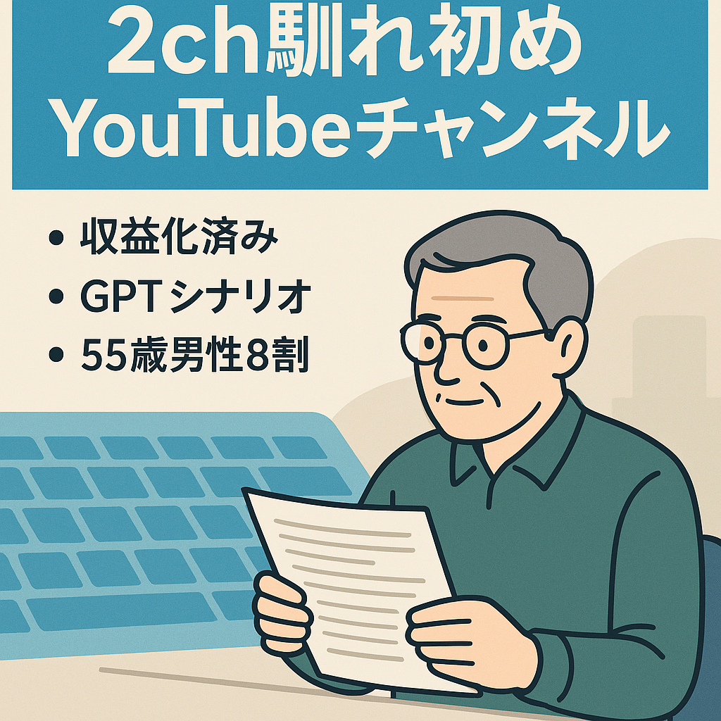 【価格交渉歓迎｜スピード重視】2ch馴れ初めYoutubeチャンネル/視聴者層55才以上が8割超！