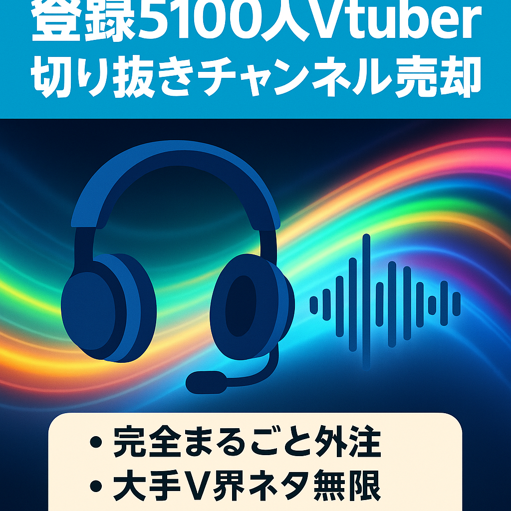 【外注可能】今流行りのVtuberの切り抜きチャンネル！登録者5100人以上【これからも伸びるジャンル】