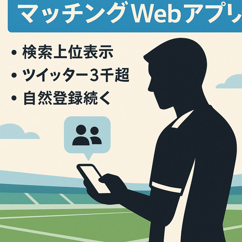 【SEO上位】スポーツ対戦マッチングWebアプリ（登録600チーム超）