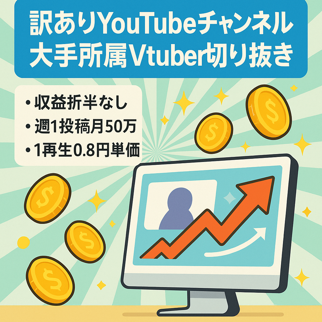 【訳あり】大手所属Vtuber切り抜き　登録者数29400・総再生数3900万以上・累計売上800万