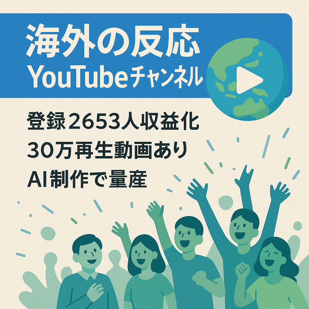 【海外の反応】大人気ジャンル！30万回再生超え動画あり！登録者2653人収益化済