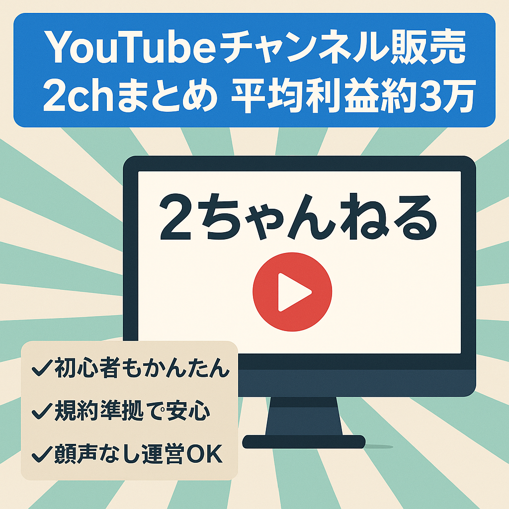【Youtubeチャンネル】2chまとめ系　月平均利益約3万