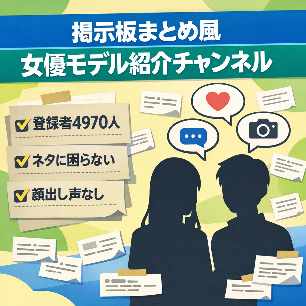 訳あり【登録者約5000人！2chまとめ風の女優モデル紹介チャンネル】顔出しなし声出しなし