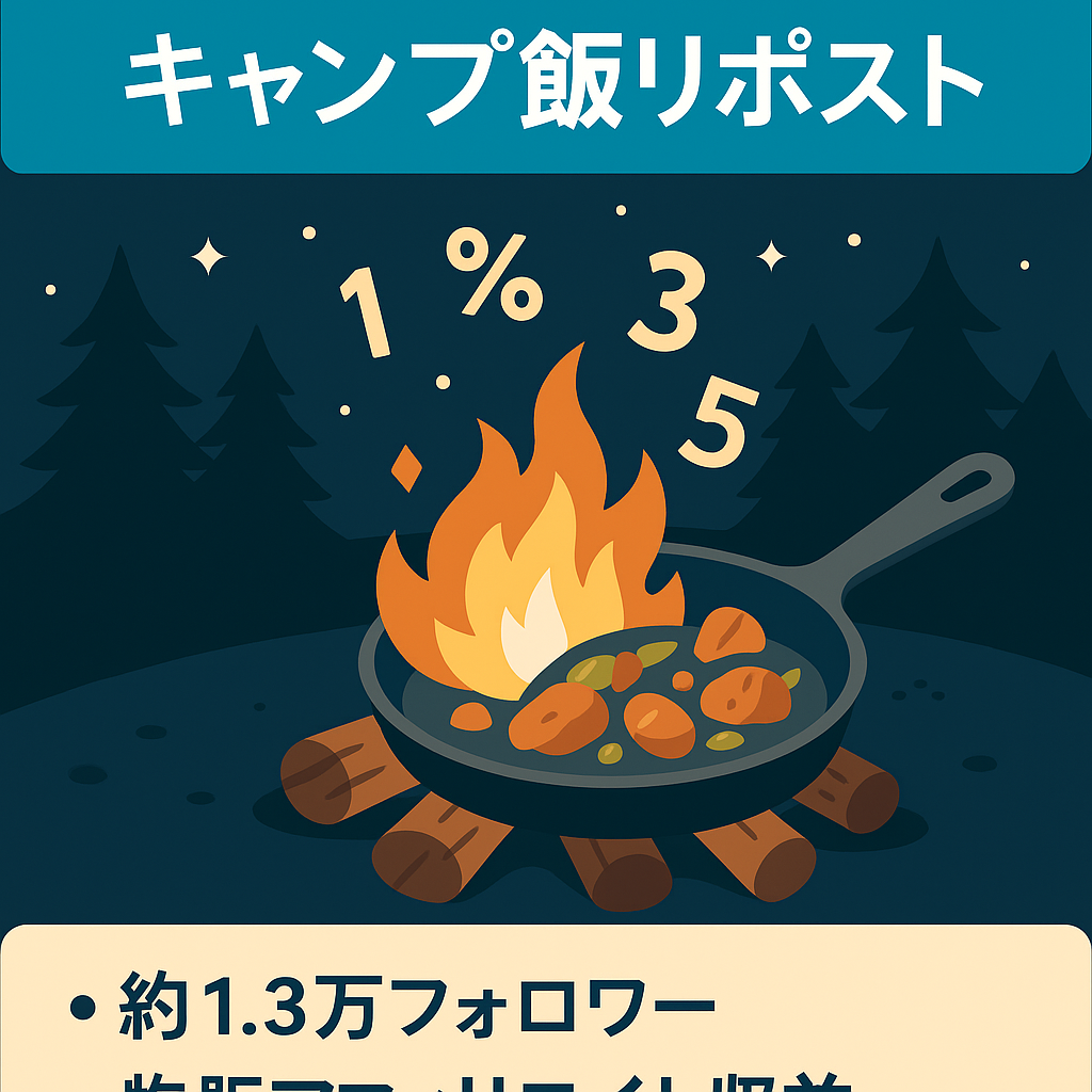 【Instagram1.3万フォロワー】キャンプ飯紹介の属人性無しリポストアカウント
