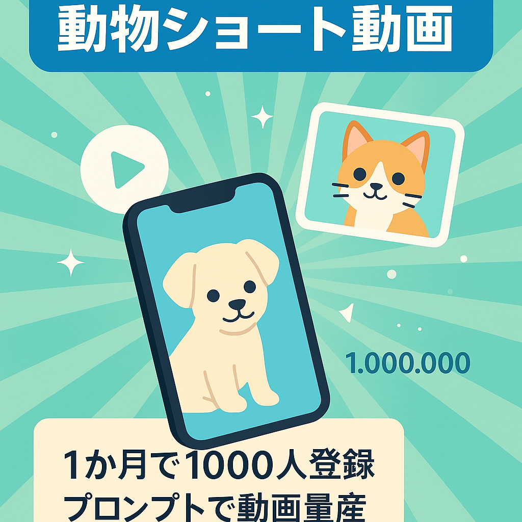 【登録者1100人超え】動物ショート動画【AI動画生成プロンプト・TikTokアカウント付き】