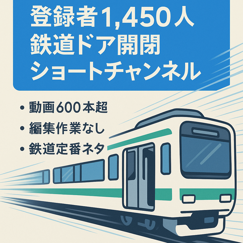 登録者1,450人 ショートのみ 鉄道ドア開閉チャンネル
