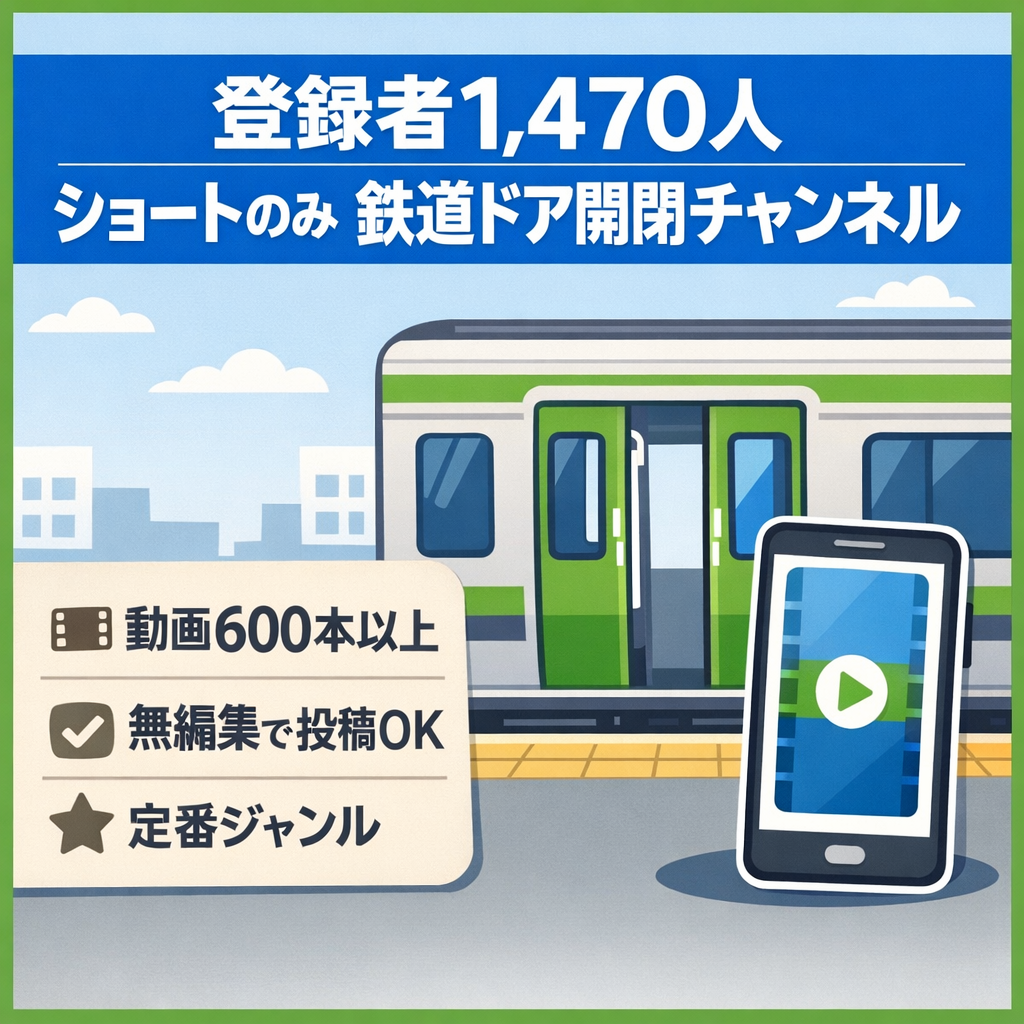 登録者1,470人 ショートのみ 鉄道ドア開閉チャンネル