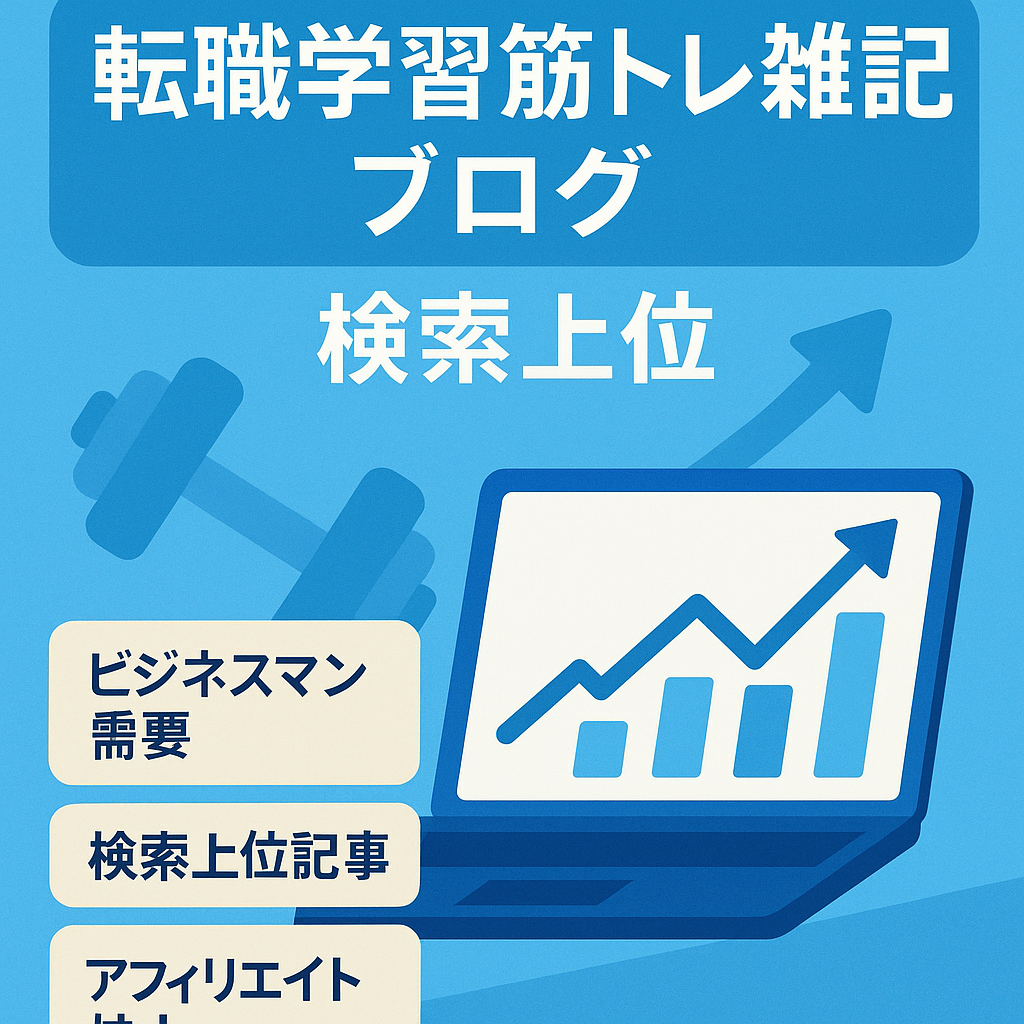 【転職・オンライン学習・筋トレ】ビジネスマン向け雑記ブログ 検索上位記事多数！