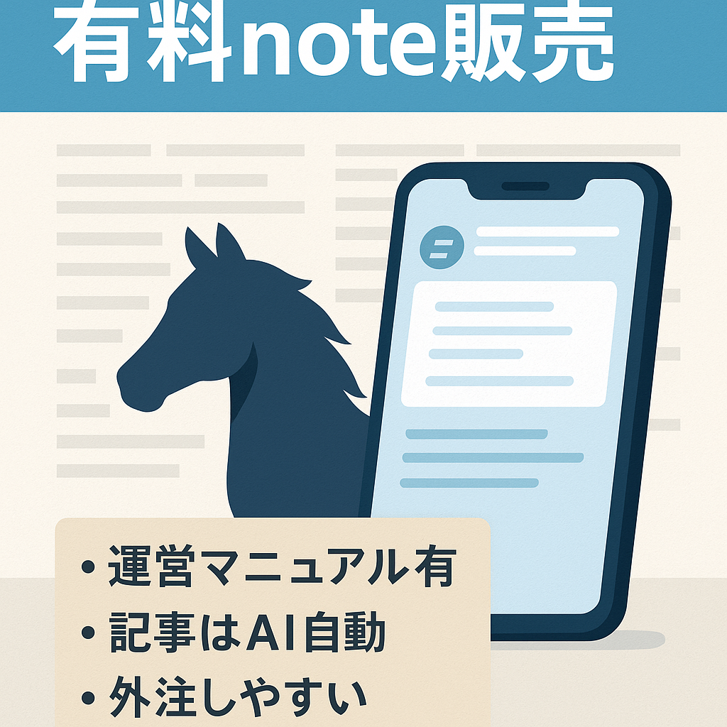 競馬系Xから有料noteに流入させて商材を販売、記事はAIで自動作成