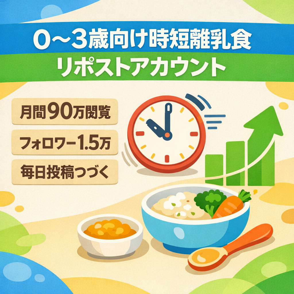 【1.5万人フォロワー】0~3歳向け時短離乳食リポストアカウント