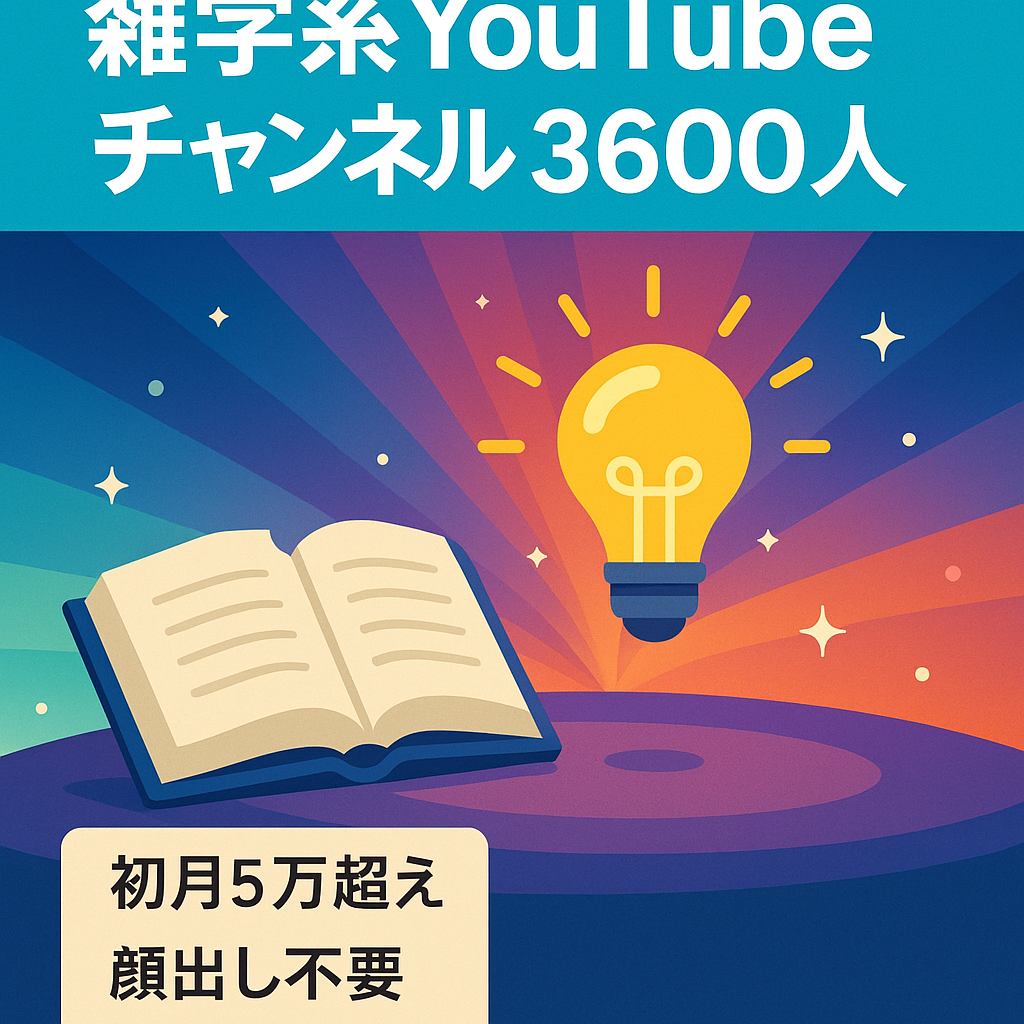 【初月5万超え！登録者3600人！】ジャンル自由雑学系YouTubeチャンネル