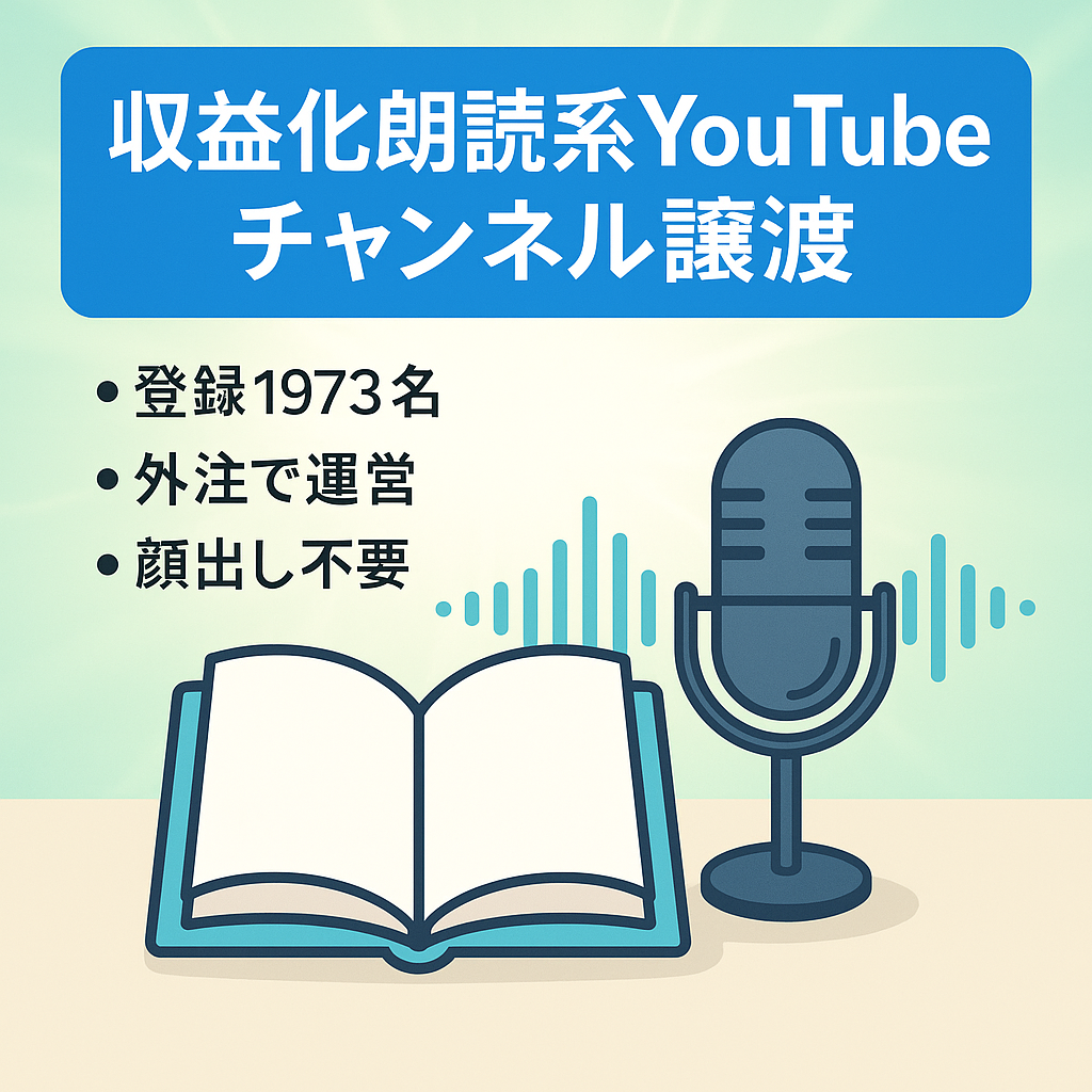 【収益化済み/チャンネル登録1,973名】スカッとする話朗読系YouTubeチャンネルの譲渡【属人性なし・外注化可能】
