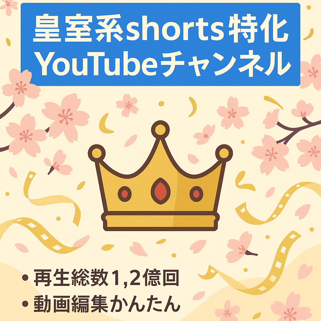 【総再生回数1.2億】shorts動画特化の皇室系YouTubeチャンネル