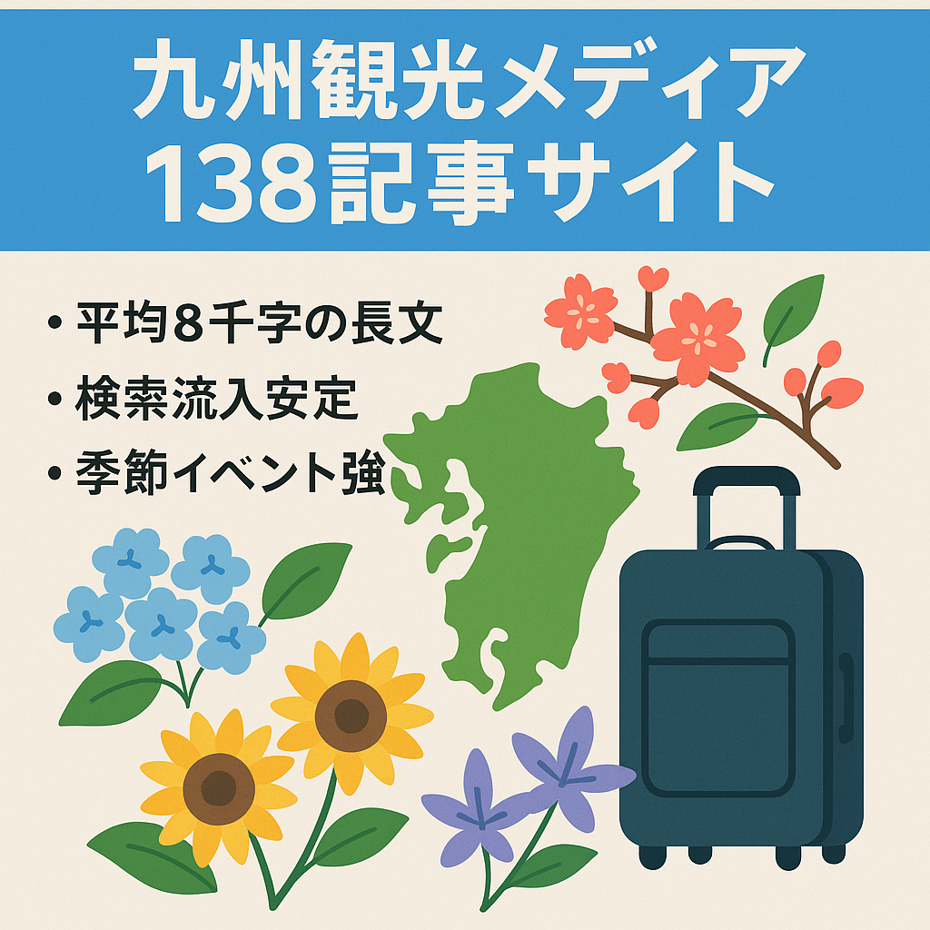 切り抜き：138記事｜検索流入のある九州観光メディア（アドセンス・楽天収益あり）