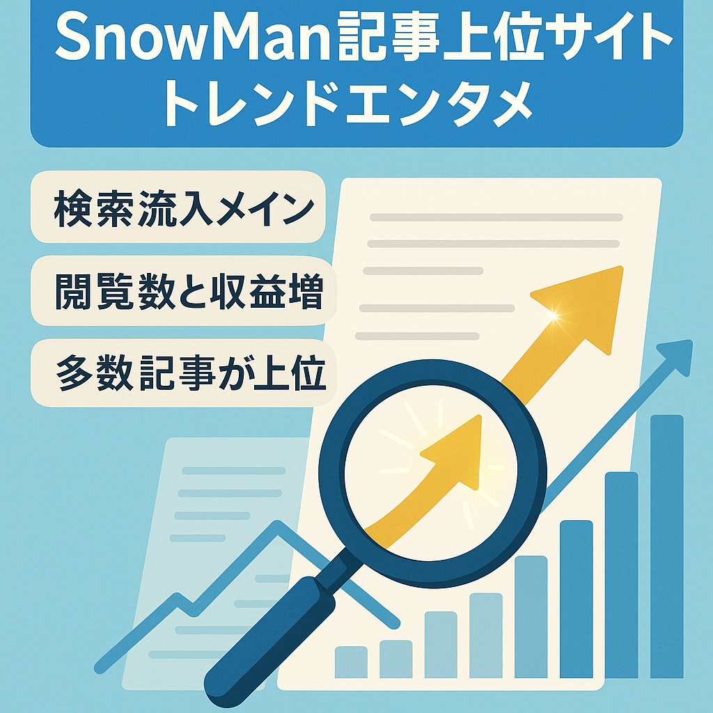 【SnowMan記事上位多数】トレンド雑記エンタメWEBサイト