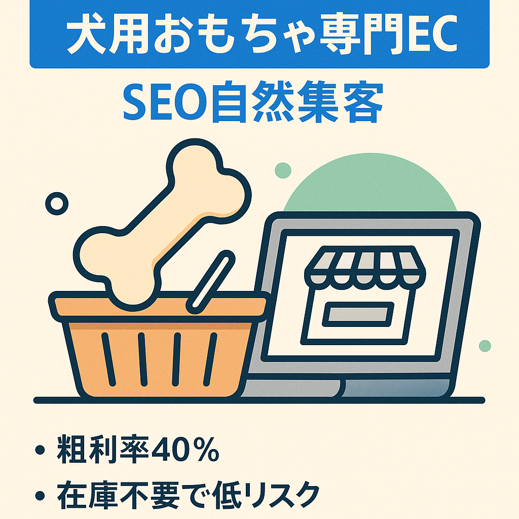 犬用おもちゃ専門のEC事業（粗利率40%） SEO基盤が整っており自然流入で集客力◎