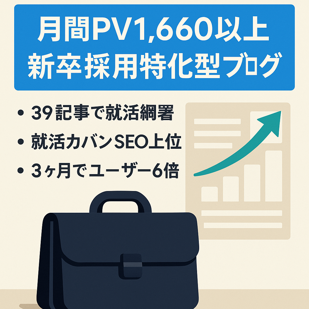 月間PV1,660以上。新卒採用特化型ブログ。