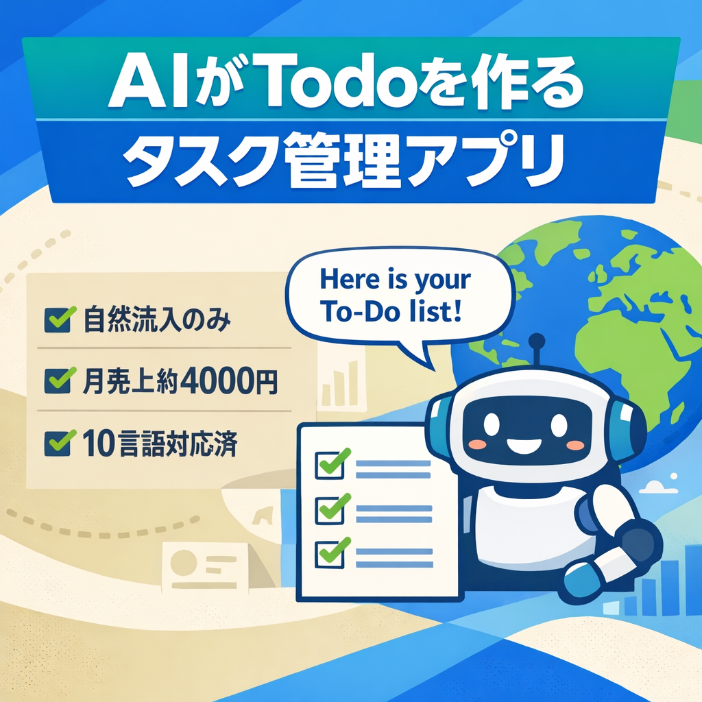 【自然流入のみ】 AIにやりたいこと伝えるだけでTodoリストを作成してくれるアプリ
