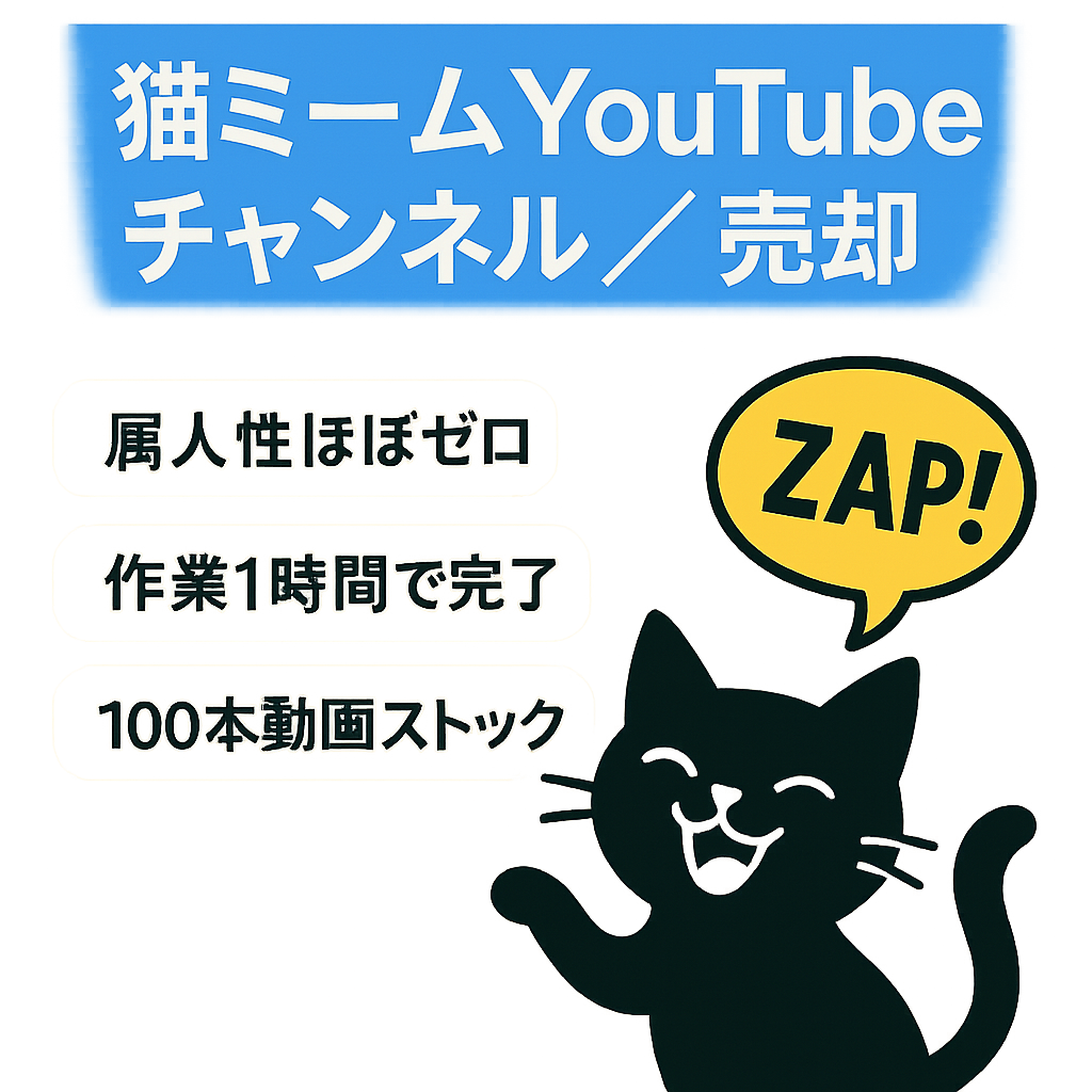 【登録者数2万超】総収益420万⇧！実作業1時間！サジェスト上位の有力猫ミームCH