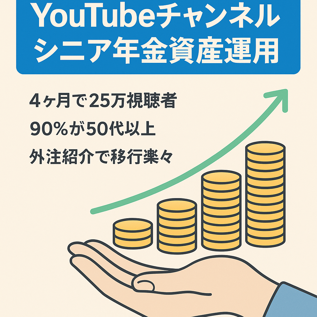 【高年齢層マーケティング】視聴者の約90%が50代以上の年金・資産運用に関するYouTubeチャンネル