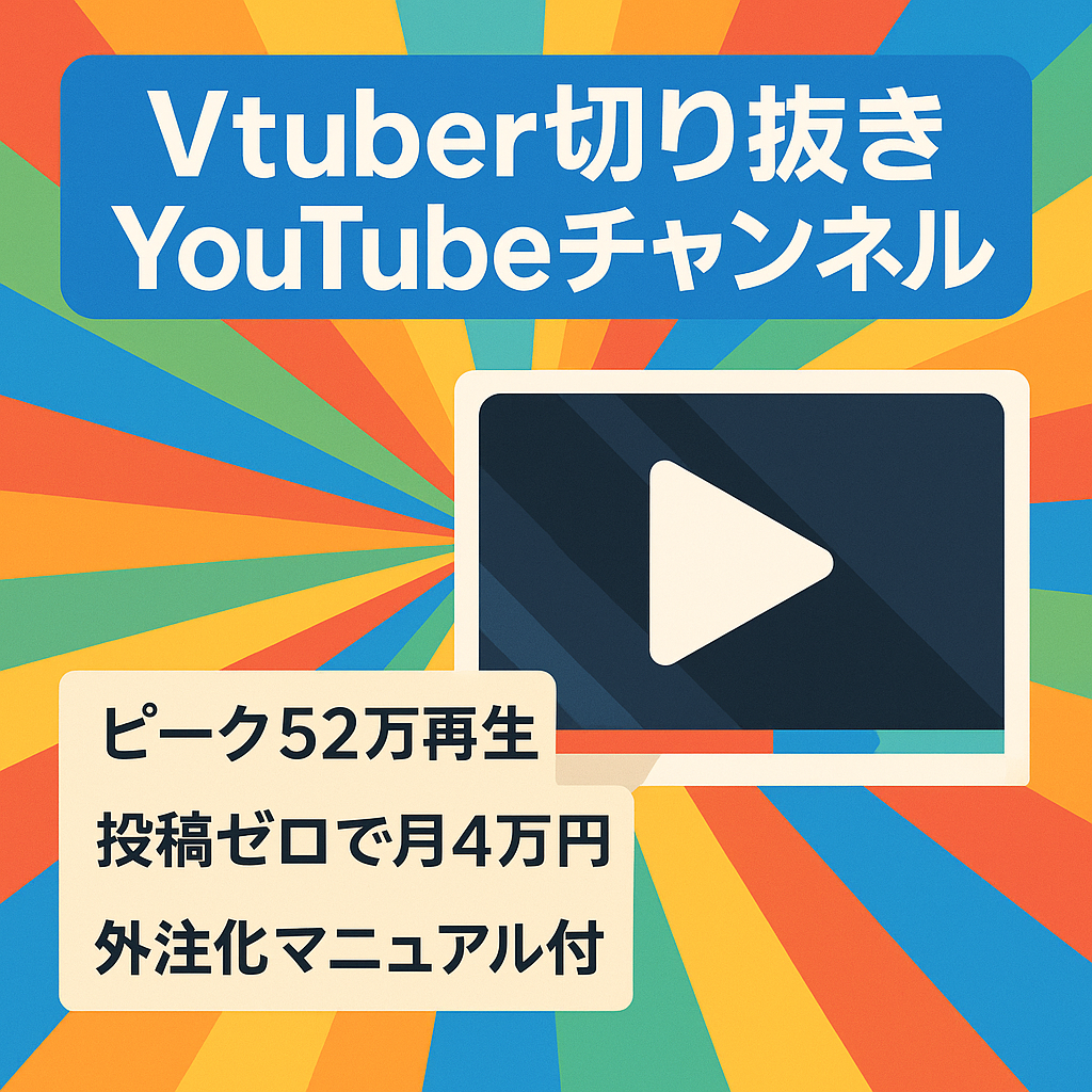 【黒字化】Vtuber等の配信者の切り抜きYouTubeチャンネル【最高50万再生超え】