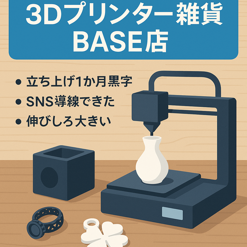 値上がり可能性あり【月利益38万円／SNS総フォロワー5000人】3Dプリンター×雑貨　 BASEショップ譲渡