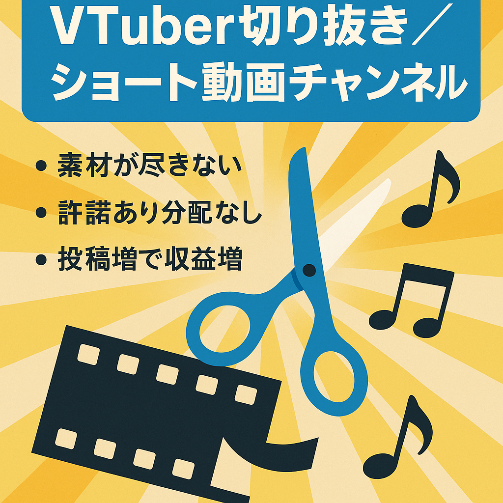 【最高月収益50,000円越え】ショート動画で人気！グループ系中堅VTuberの切り抜きチャンネル！