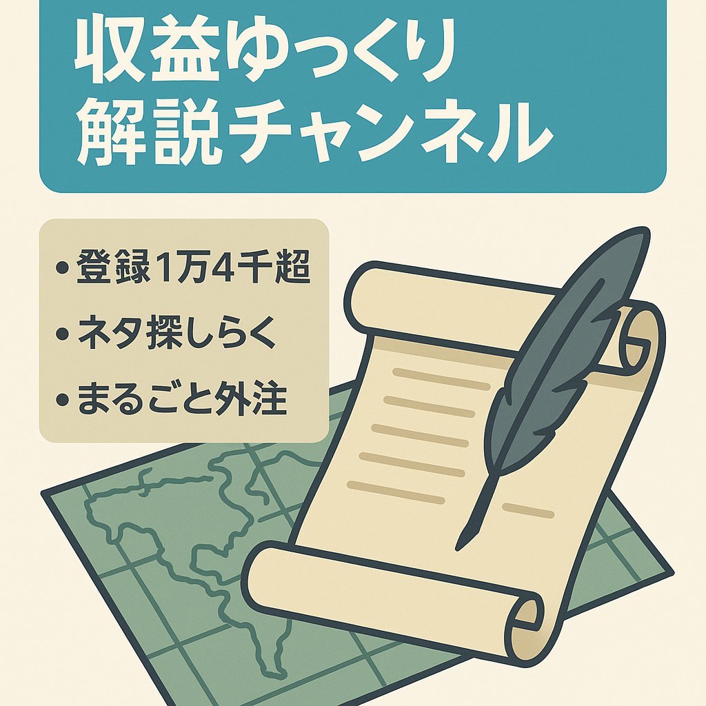 【収益化済、登録者14,000人以上、属人性無し、フル外注可能！】歴史のゆっくり解説チャンネル