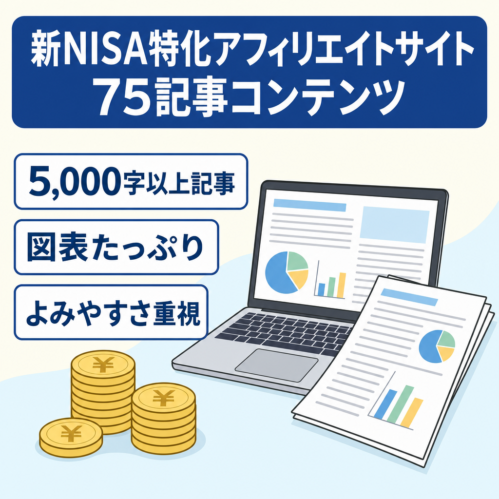 【75記事】新NISAジャンルのアフィリエイトサイト（コンテンツのみ）