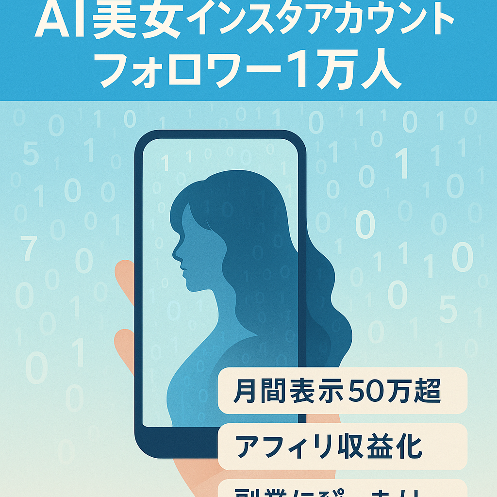 【フォロワー約1万人！】InstagramでAI美女インフルエンサー運用｜月間最高インプレッション数50万超｜アフィリエイト開始後1ヶ月で収益化｜アフィリエイト&副業に最適