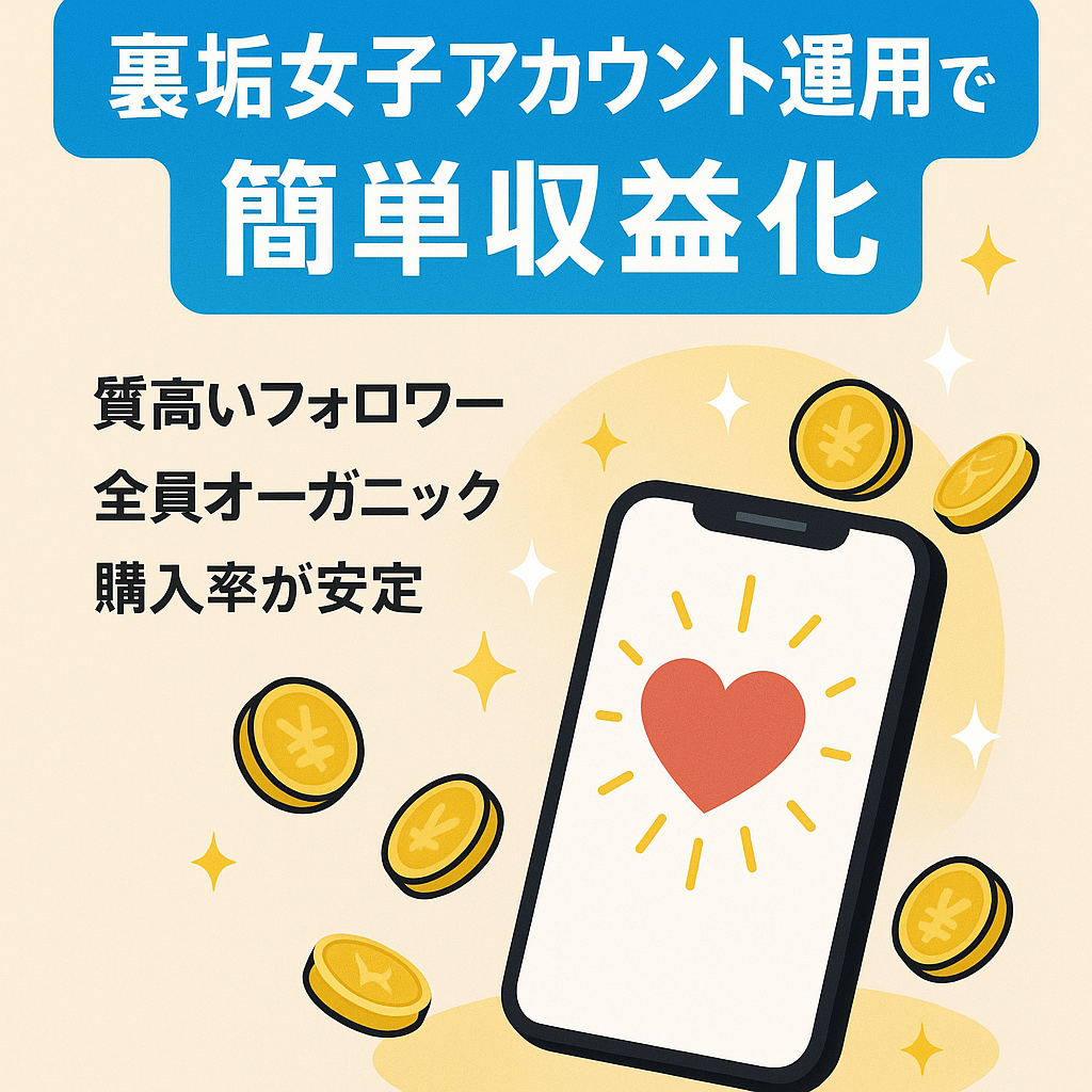 フォロワーの質が非常に高い裏垢女子アカウント運用で簡単収益化