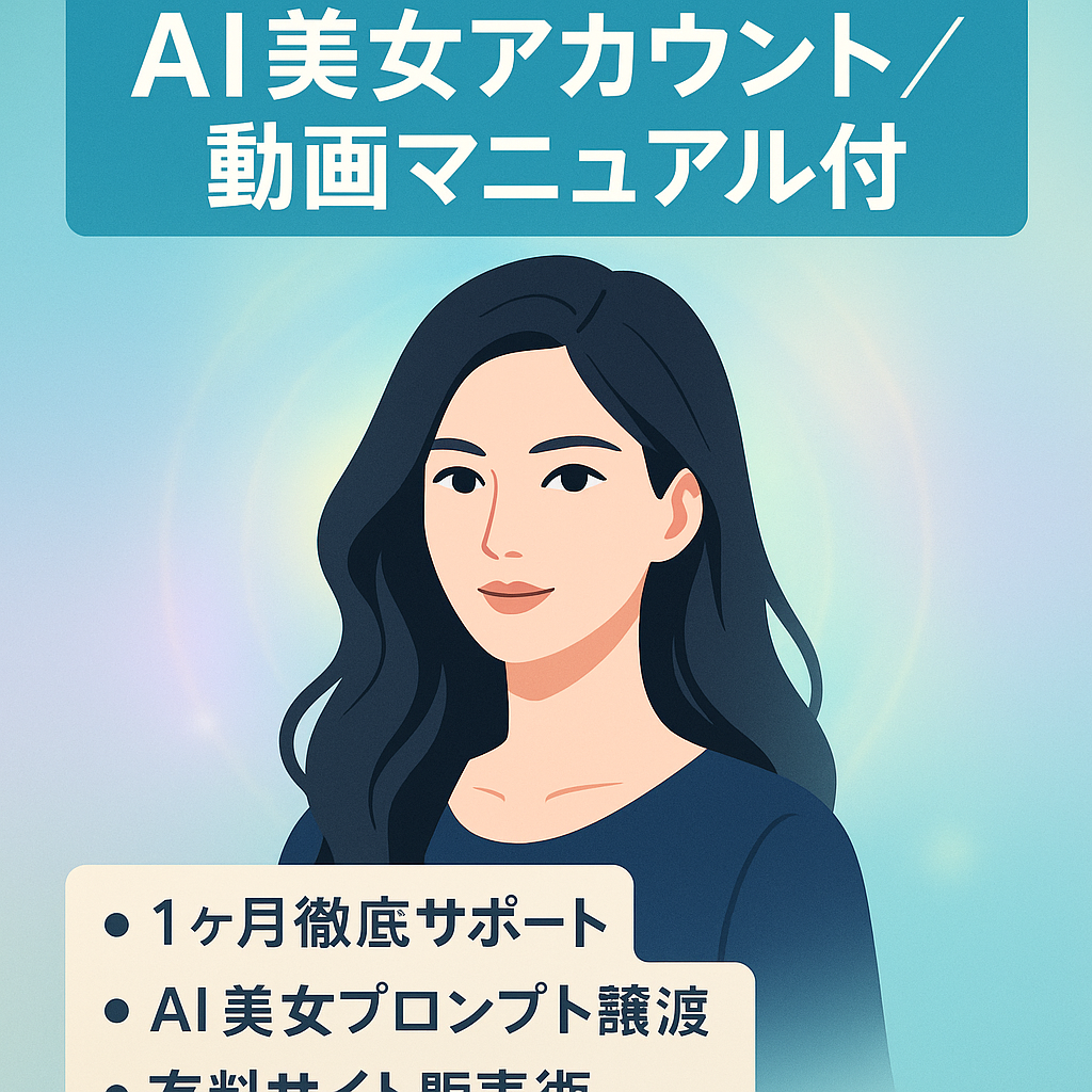【人気AI美女アカ】初心者でもカンタン運営【AI美女生成の動画マニュアル付き★】
