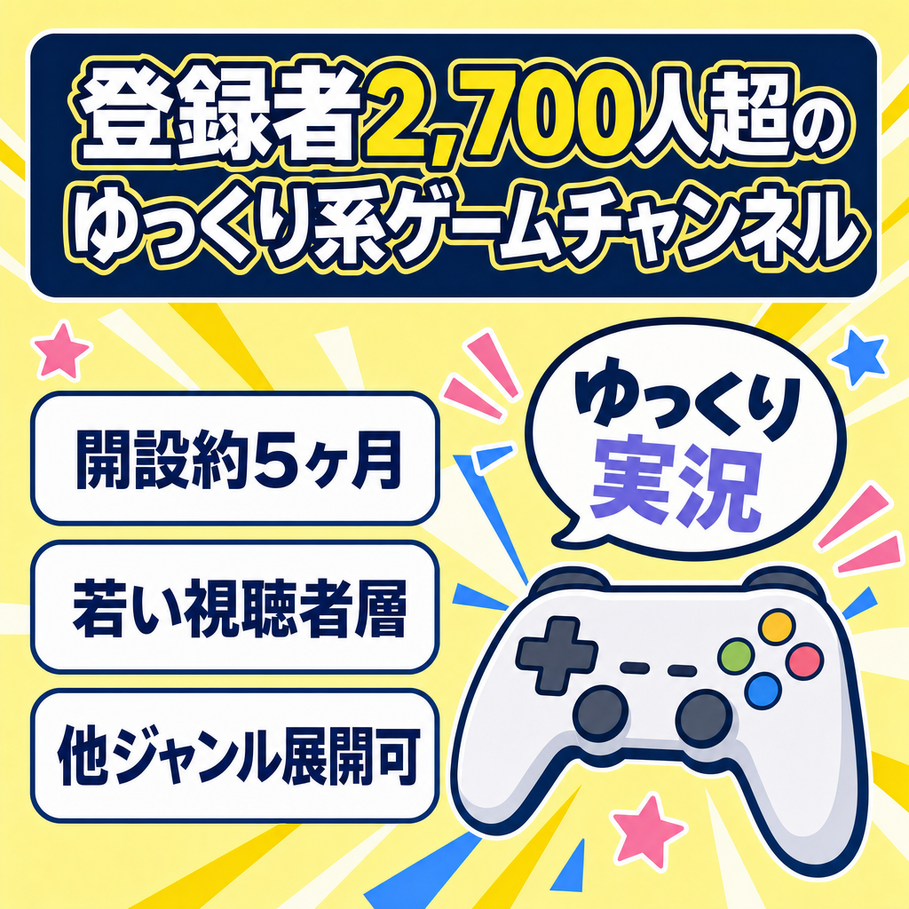 【ゆっくり系】チャンネル登録者数2700人超の合成音声ゲームチャンネル