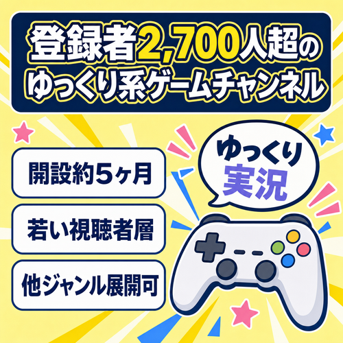 【ゆっくり系】チャンネル登録者数2700人超の合成音声ゲームチャンネル