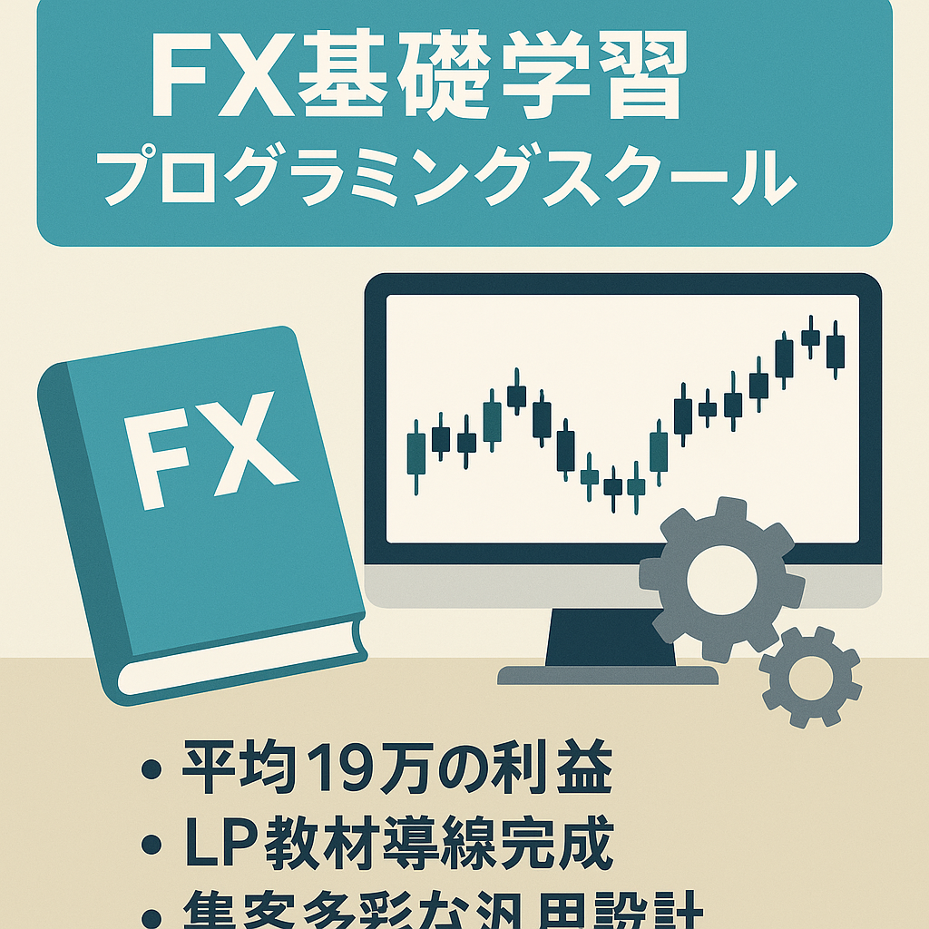 【月間利益35万円】FXの基礎知識を発信するプログラミングスクール＿属人性0でフル外注OK！