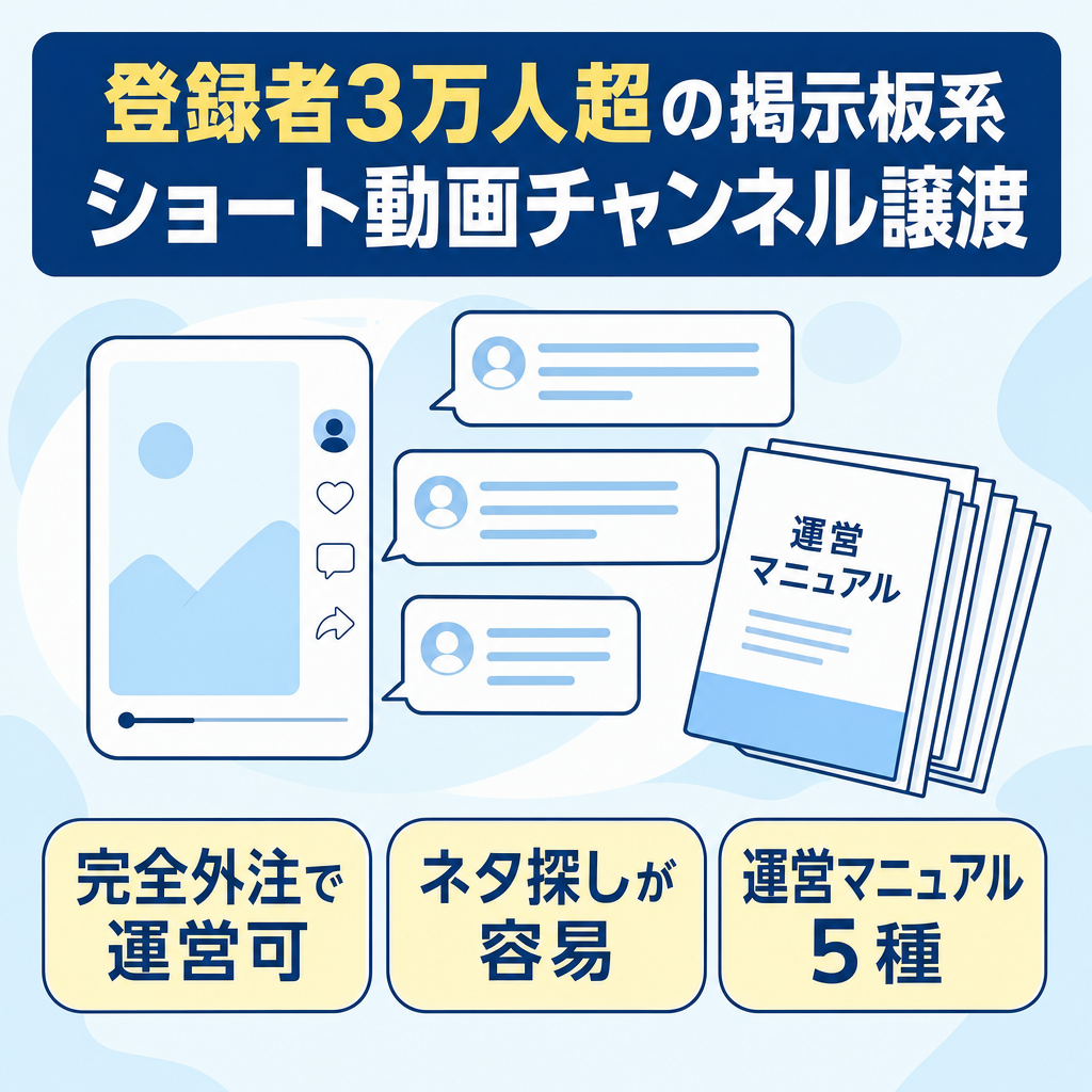 【完全外注可】YouTube登録者3万人超えのいらすとやを使用した2chショートチャンネル譲渡【ショート動画メイン】